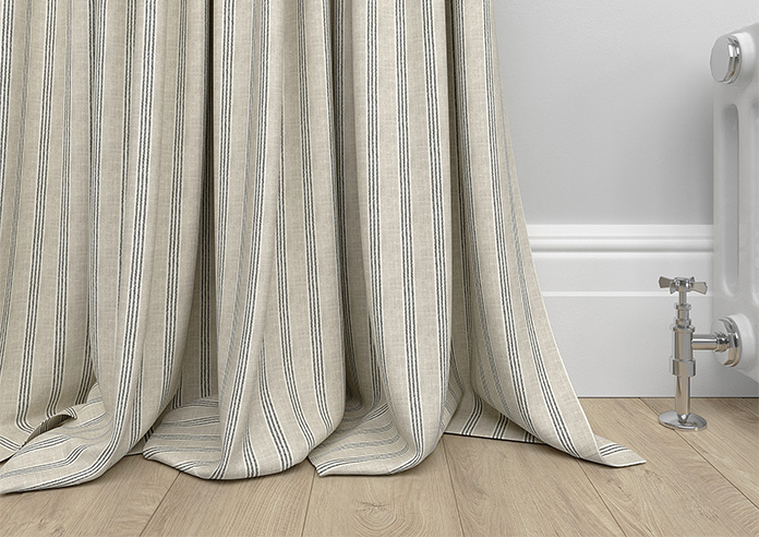 Emily Bond George Stripe Print, Charcoal - Made to Measure Curtains - Image 6